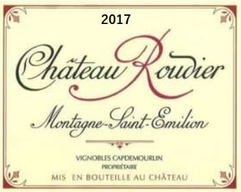 etiqueta del vino Château Roudier cosecha 2017