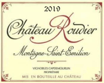 étiquette bouteille de vin Château Roudier